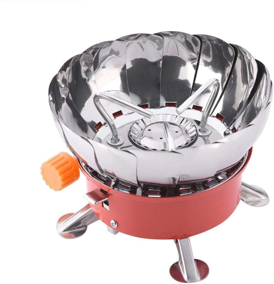 موقد غاز يمكن حمله في حقيبة الظهر ومضاد للرياح لاغراض التخييم