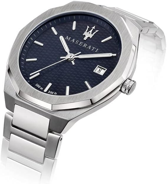 مازيراتي ساعة انالوج بعقارب ومينا ازرق للرجال من ستايل، موديل R8853142006