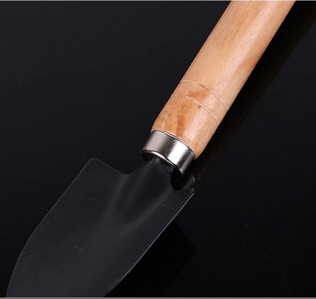 3 قطع من ادوات البستنة الصغيرة، مجرفة بمقبض خشبي صغير، اداة بستنة، مجرفة يدوية للاستخدام في الاماكن المغلقة والبستنة المنزلية الصغيرة والنباتات والزهور