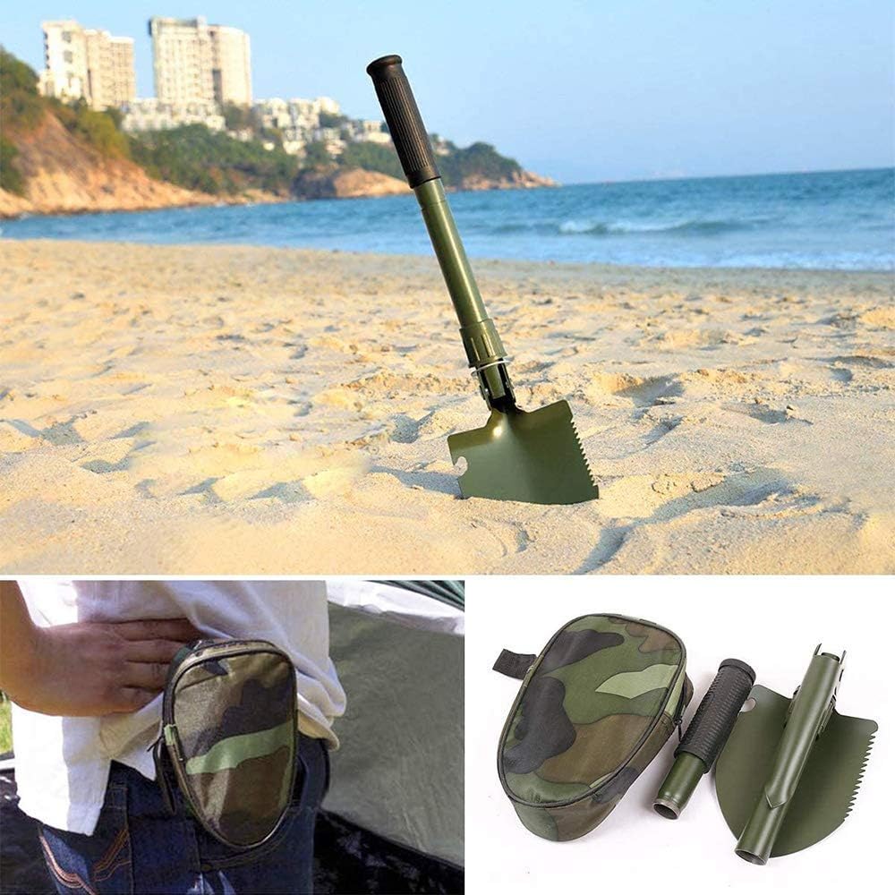 مجرفة قابلة للطي، مجرفة صغيرة متعددة الوظائف قابلة للطي للنجاة، اداة حفر محمولة للبستنة والتخييم والمشي لمسافات طويلة وشنطة الظهر وصيد الاسماك