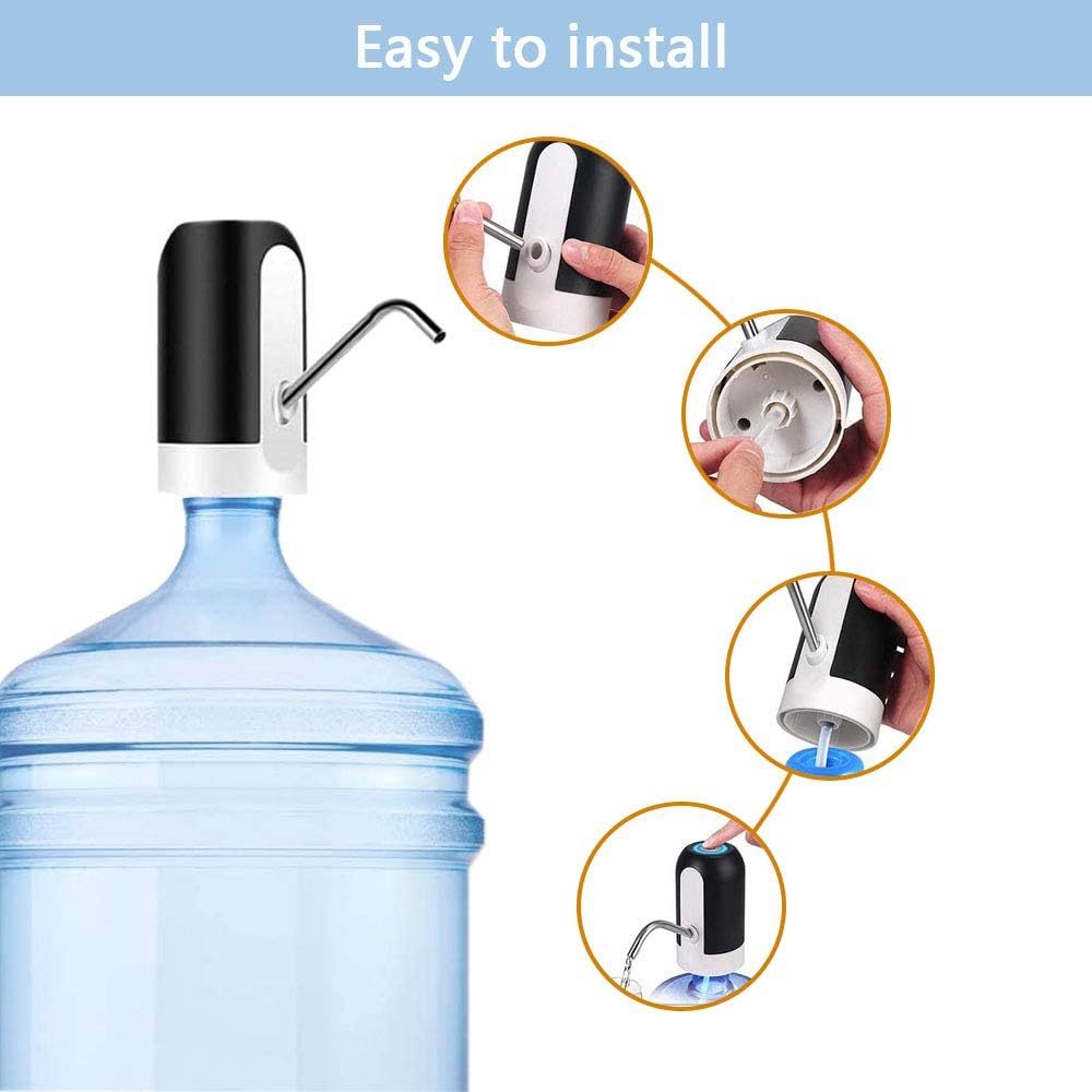 مضخة زجاجة مياه سعة 5 جالون قابلة للشحن بمنفذ USB للشرب التلقائي محمولة للتخييم