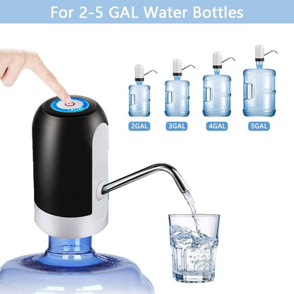 مضخة زجاجة مياه سعة 5 جالون قابلة للشحن بمنفذ USB للشرب التلقائي محمولة للتخييم