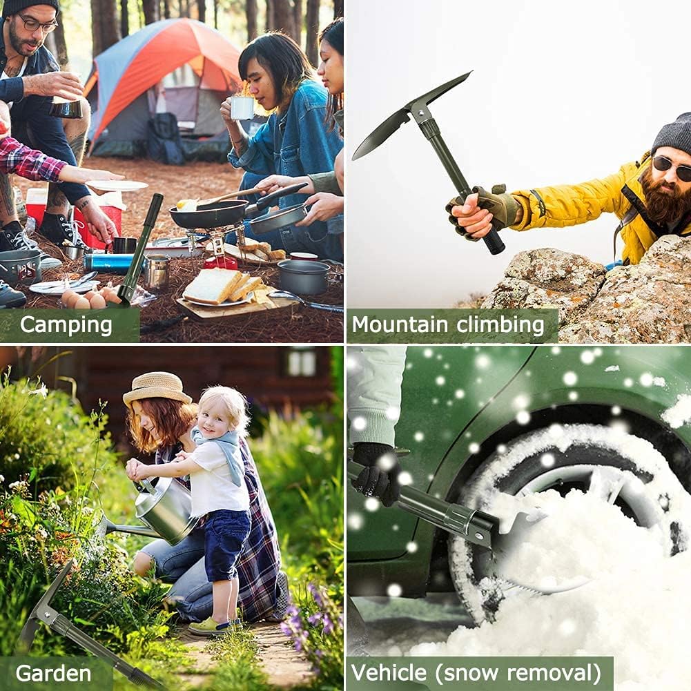 مجرفة قابلة للطي، مجرفة صغيرة متعددة الوظائف قابلة للطي للنجاة، اداة حفر محمولة للبستنة والتخييم والمشي لمسافات طويلة وشنطة الظهر وصيد الاسماك