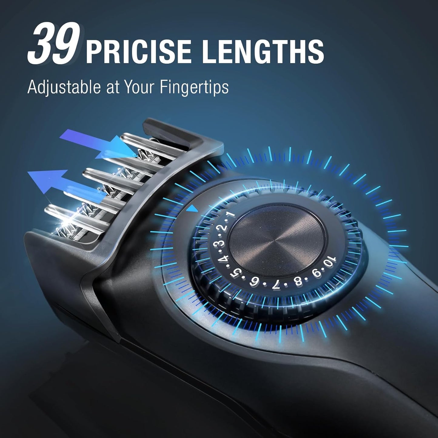 سوبرينت ماكينة تشذيب اللحية الدقيقة القابلة للتعديل للرجال مع بطارية ليثيوم ايون - شحن سريع - استخدام طويل الامد - 19 طول دقيق مدمج قابل للتعديل - شحن USB