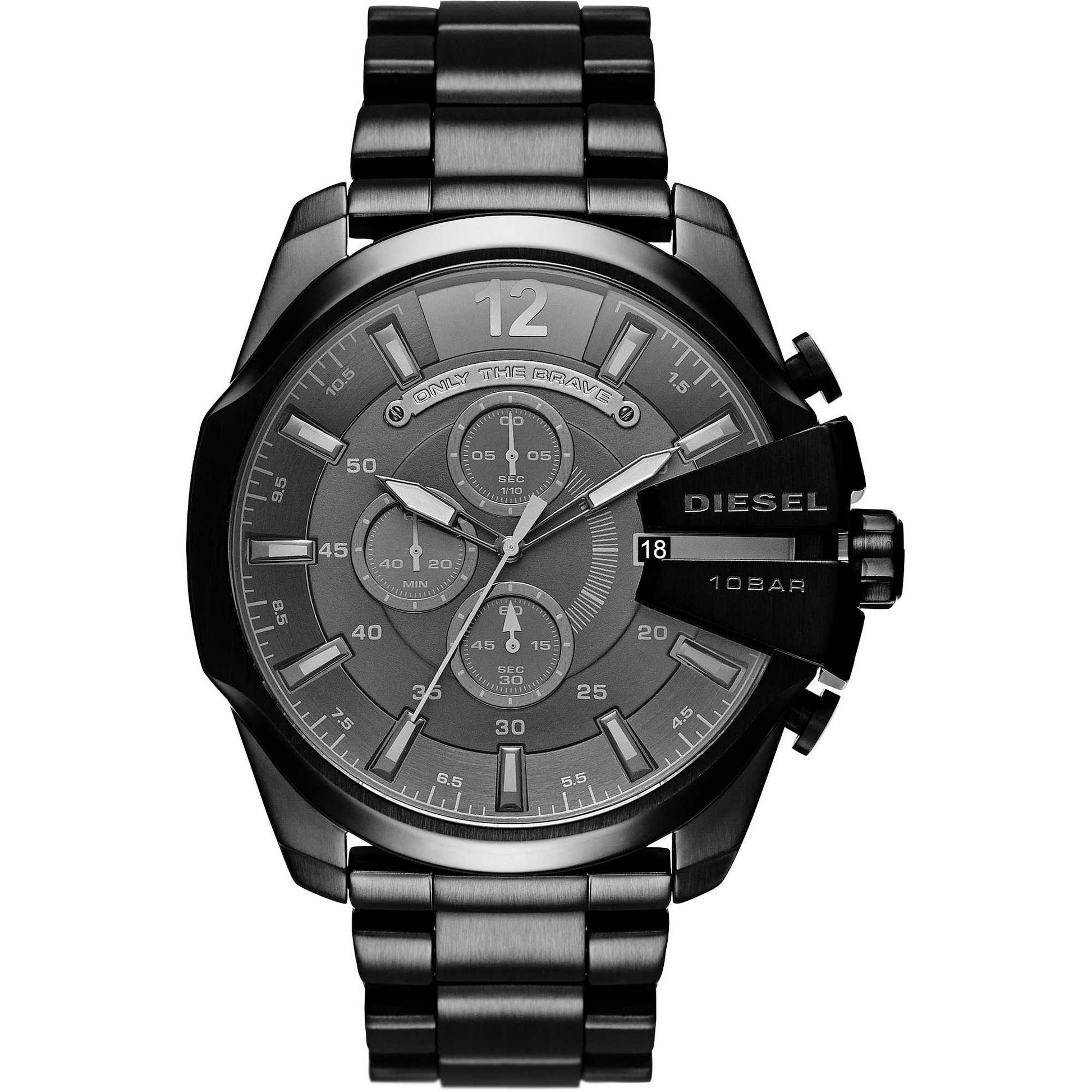 Diesel Mega Chief Stainless Steel Men's Watch with Analog or Digital Movement