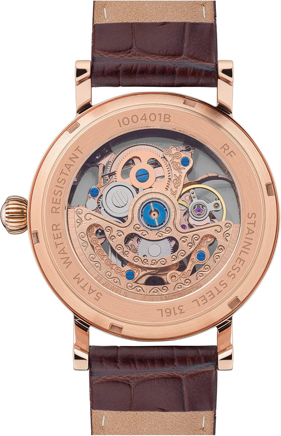 Ingersoll Men's The Herald Automatic Watch with Skeleton Dial and Brown Leather Strap I00401