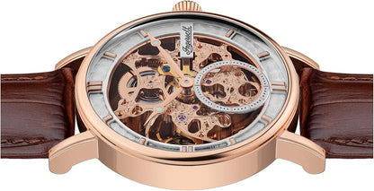 Ingersoll Men's The Herald Automatic Watch with Skeleton Dial and Brown Leather Strap I00401