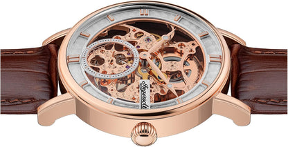 Ingersoll Men's The Herald Automatic Watch with Skeleton Dial and Brown Leather Strap I00401